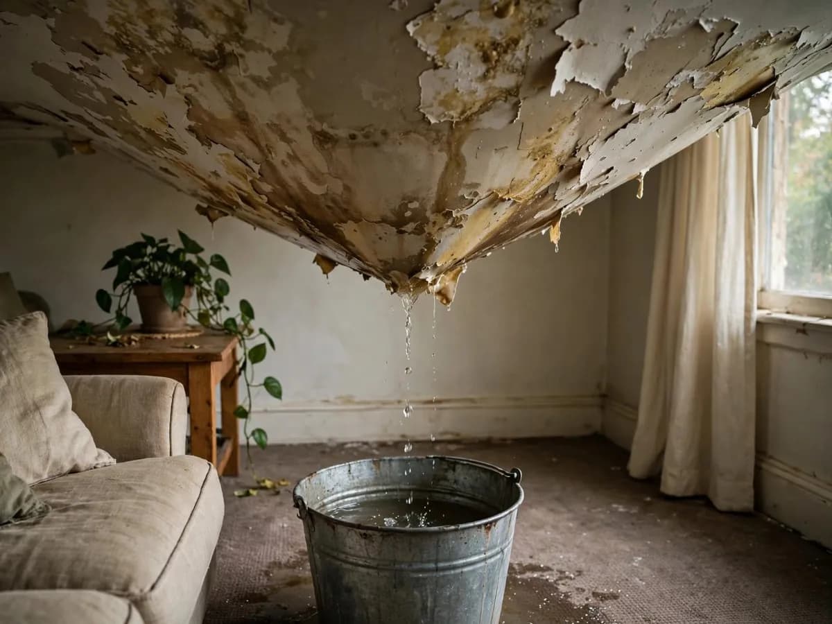 A faint stain on a wall