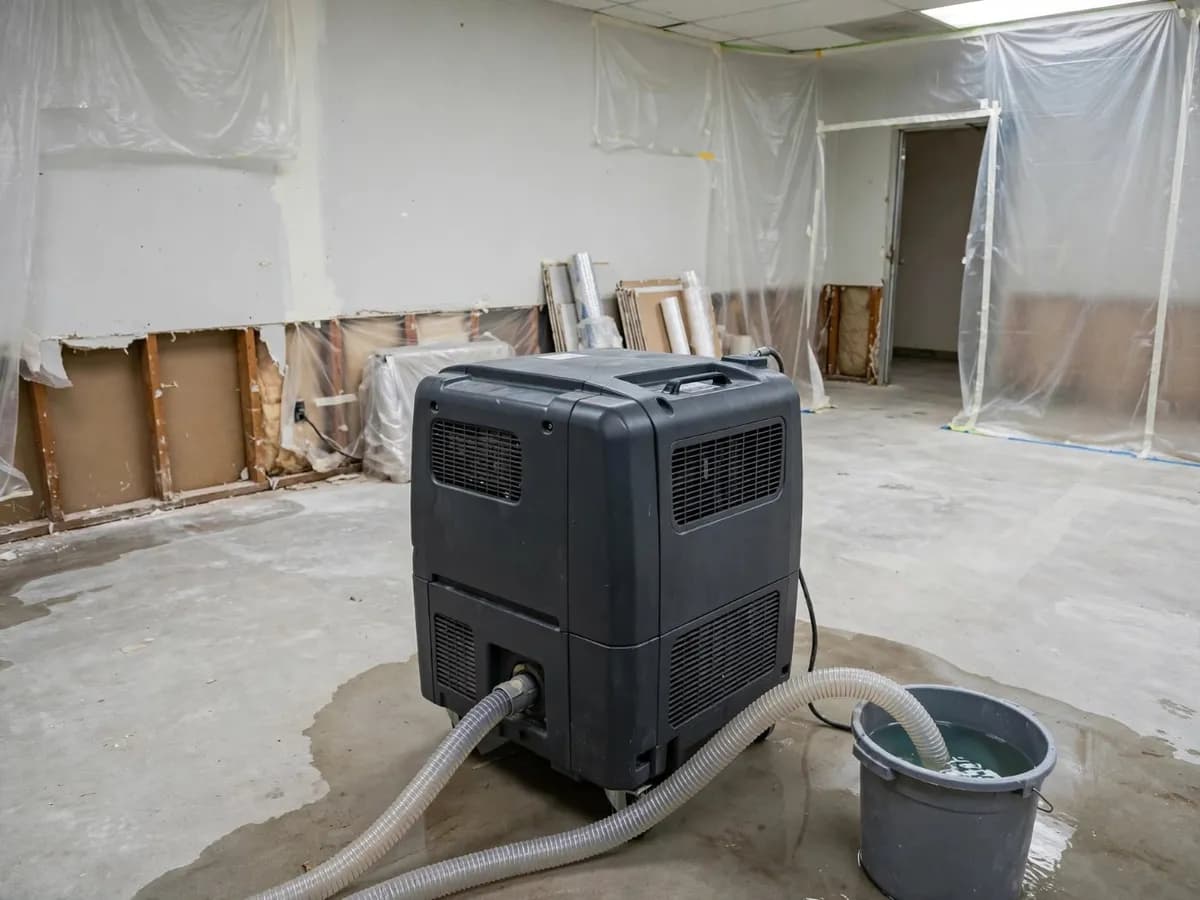 A dehumidifier running